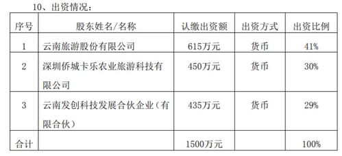 云南旅游出資615萬元設立控股子公司，拓展數字文化創意內容應用服務